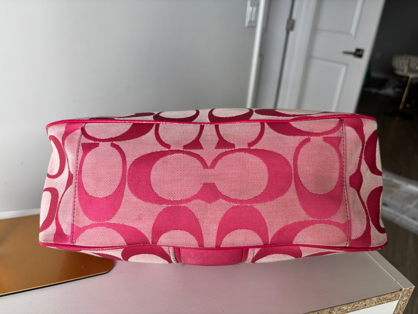 Pink hobo coach shoulder bag