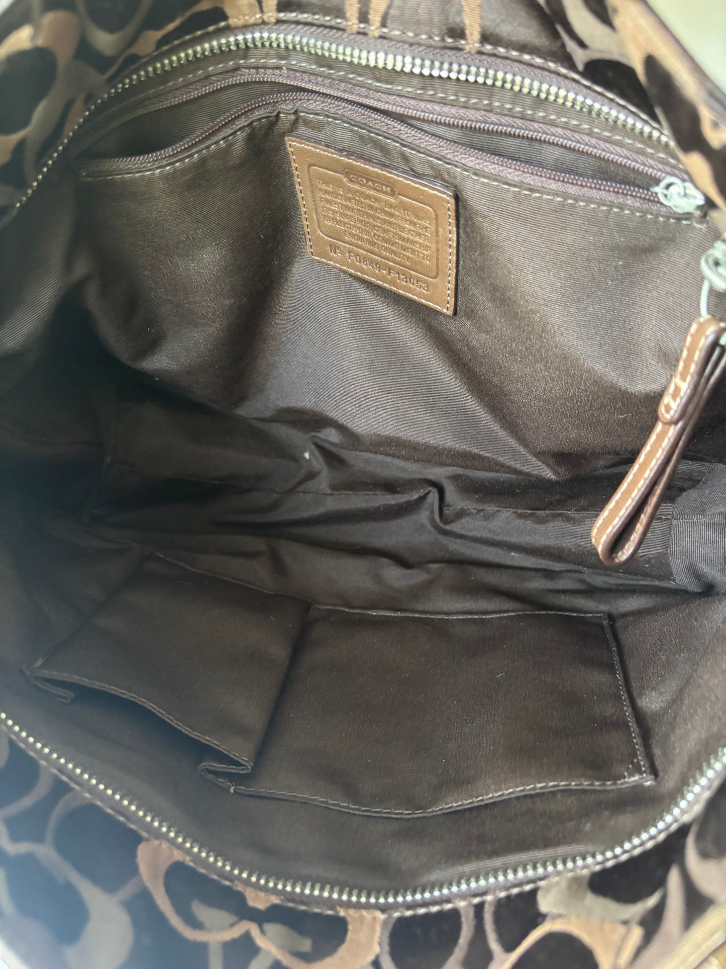 Chocolate brown rare optic tote bag