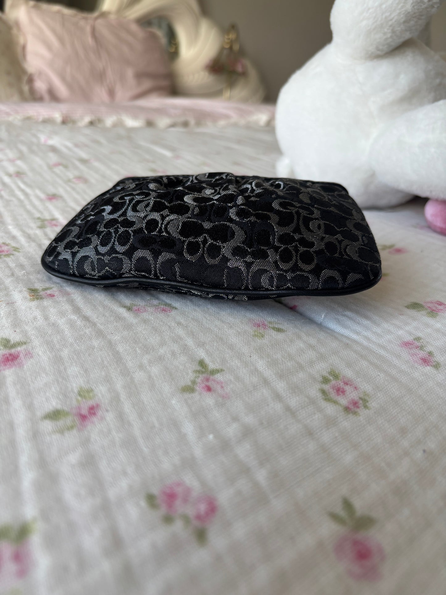 Black optic coach mini wallet
