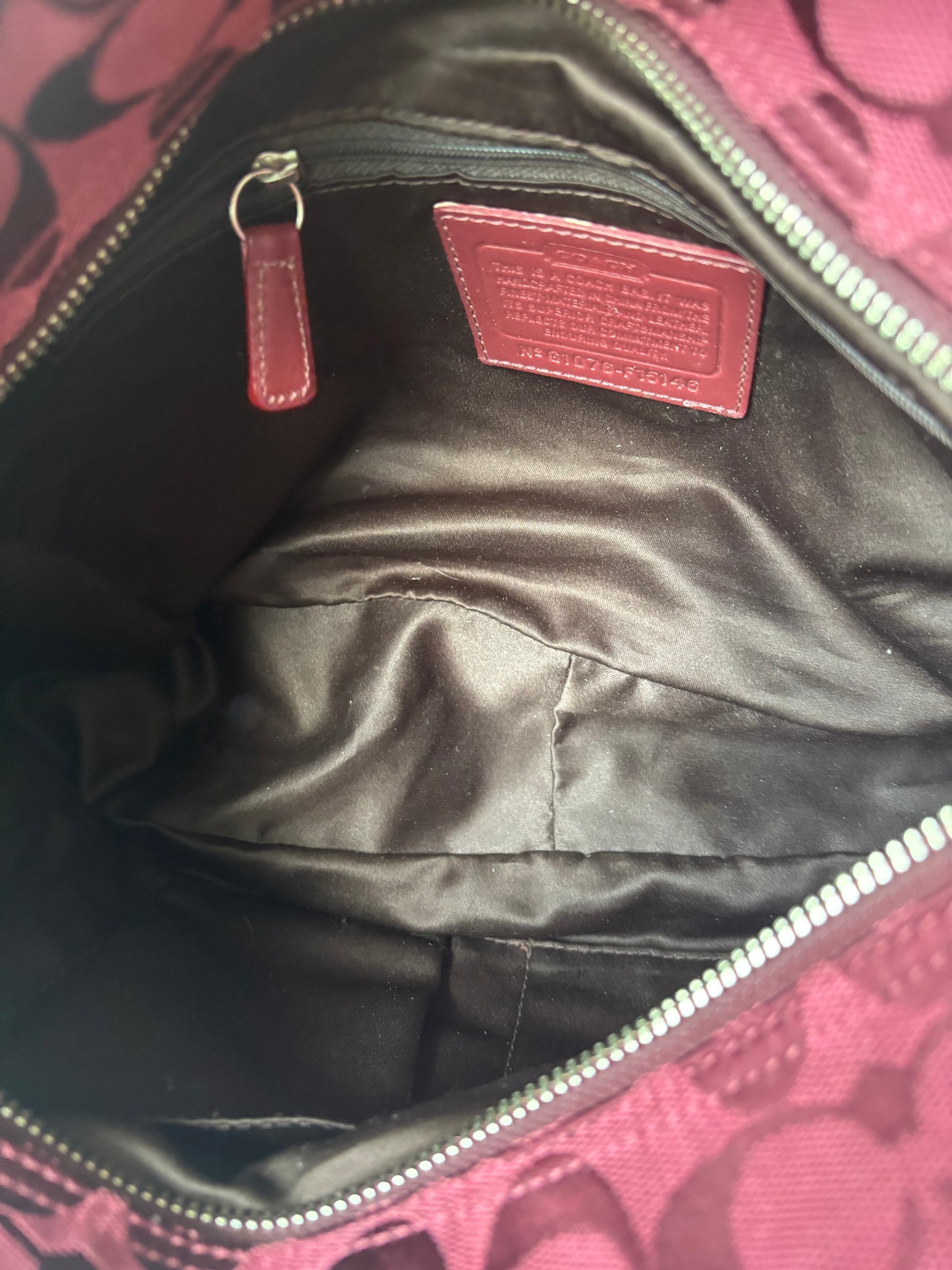Rare burgandy mongram coach tote