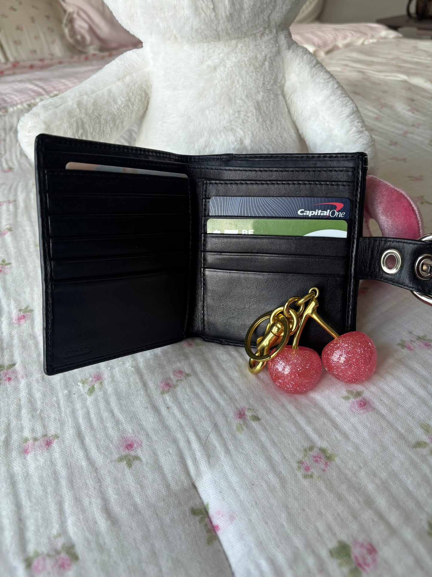 Black mongram soho vintage coach wallet