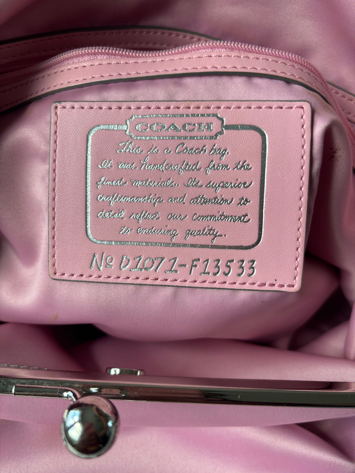 Rare Pink vintage coach tote bag