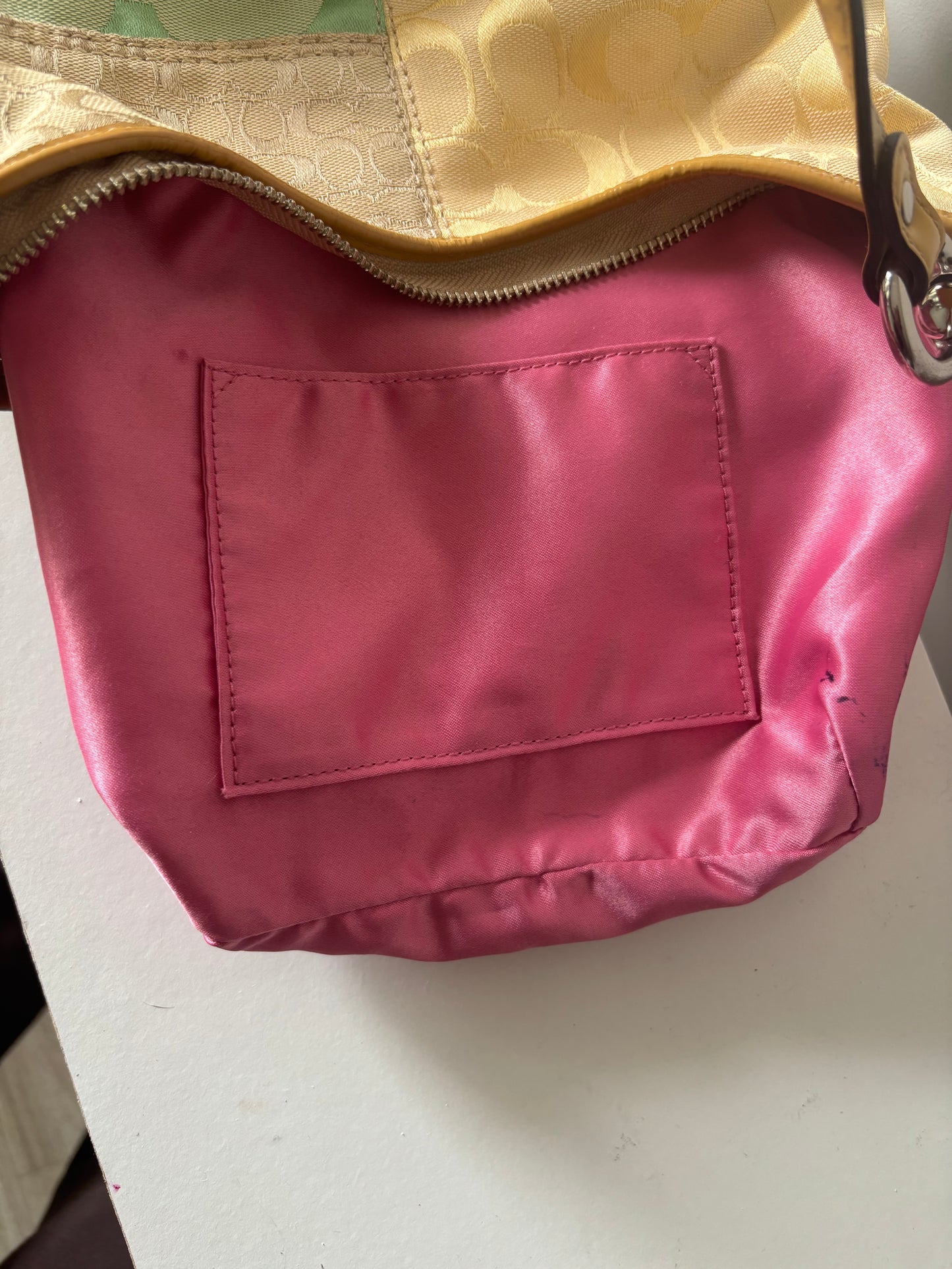 Rare colorful patchwork vintage coach hobo shoulder bag
