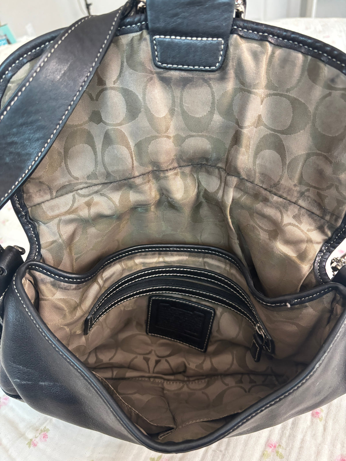Black leather coach medium soho