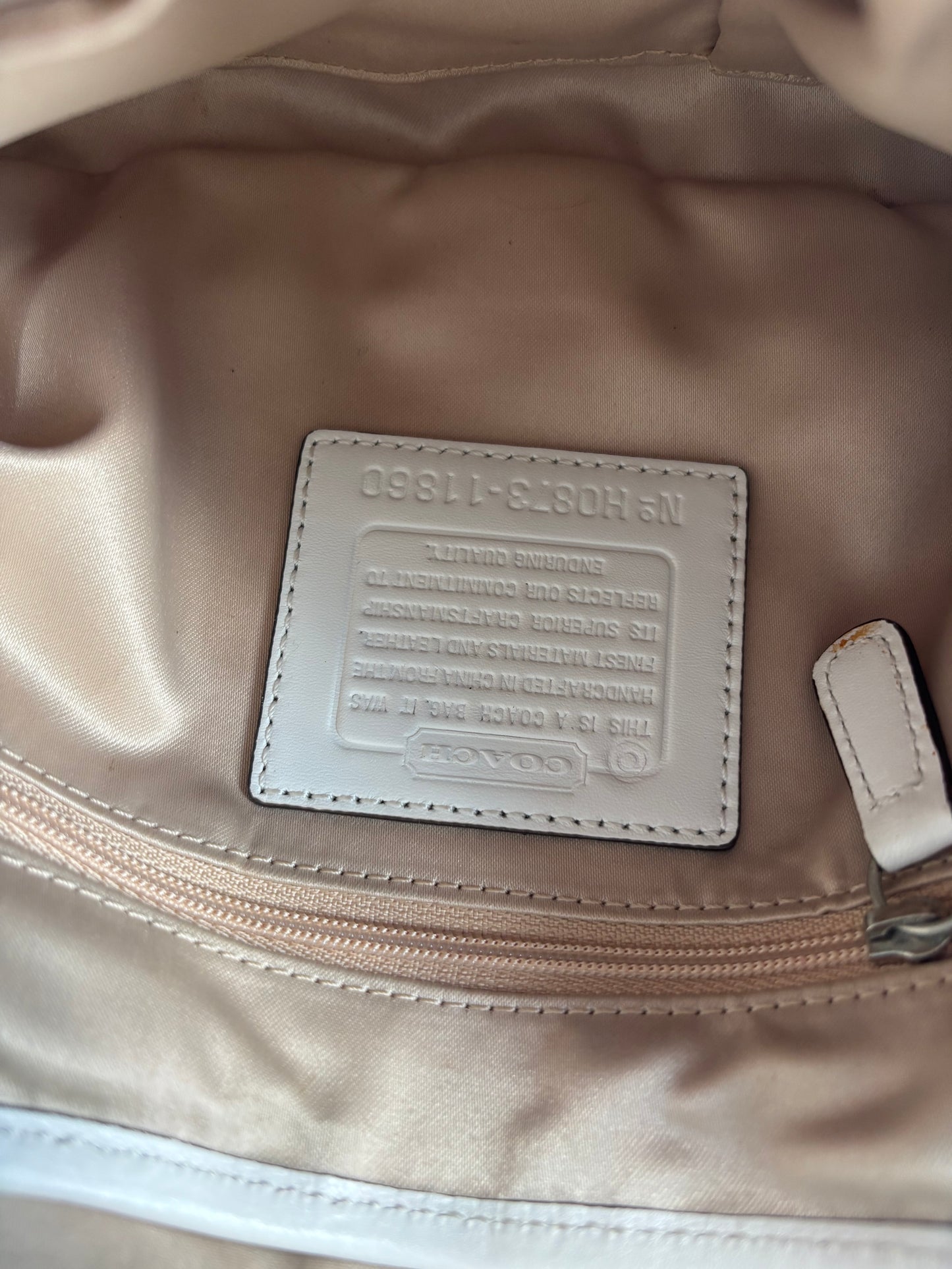 White mini coach soho shoulder bag