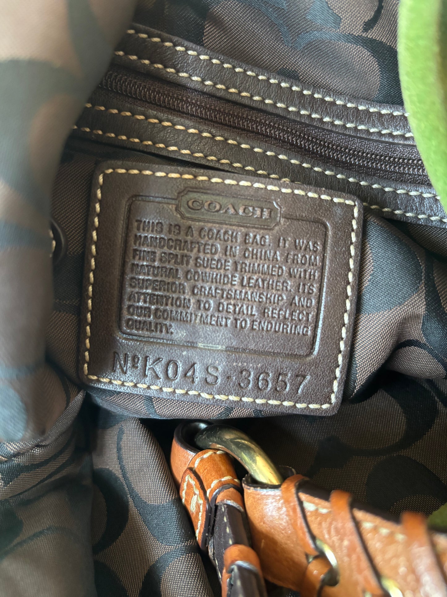 Rare green suede hobo shoulder bag