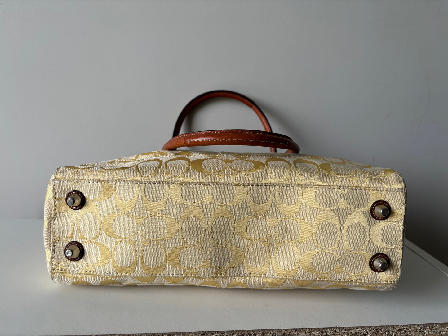 Yellow coach Hampton tote bag