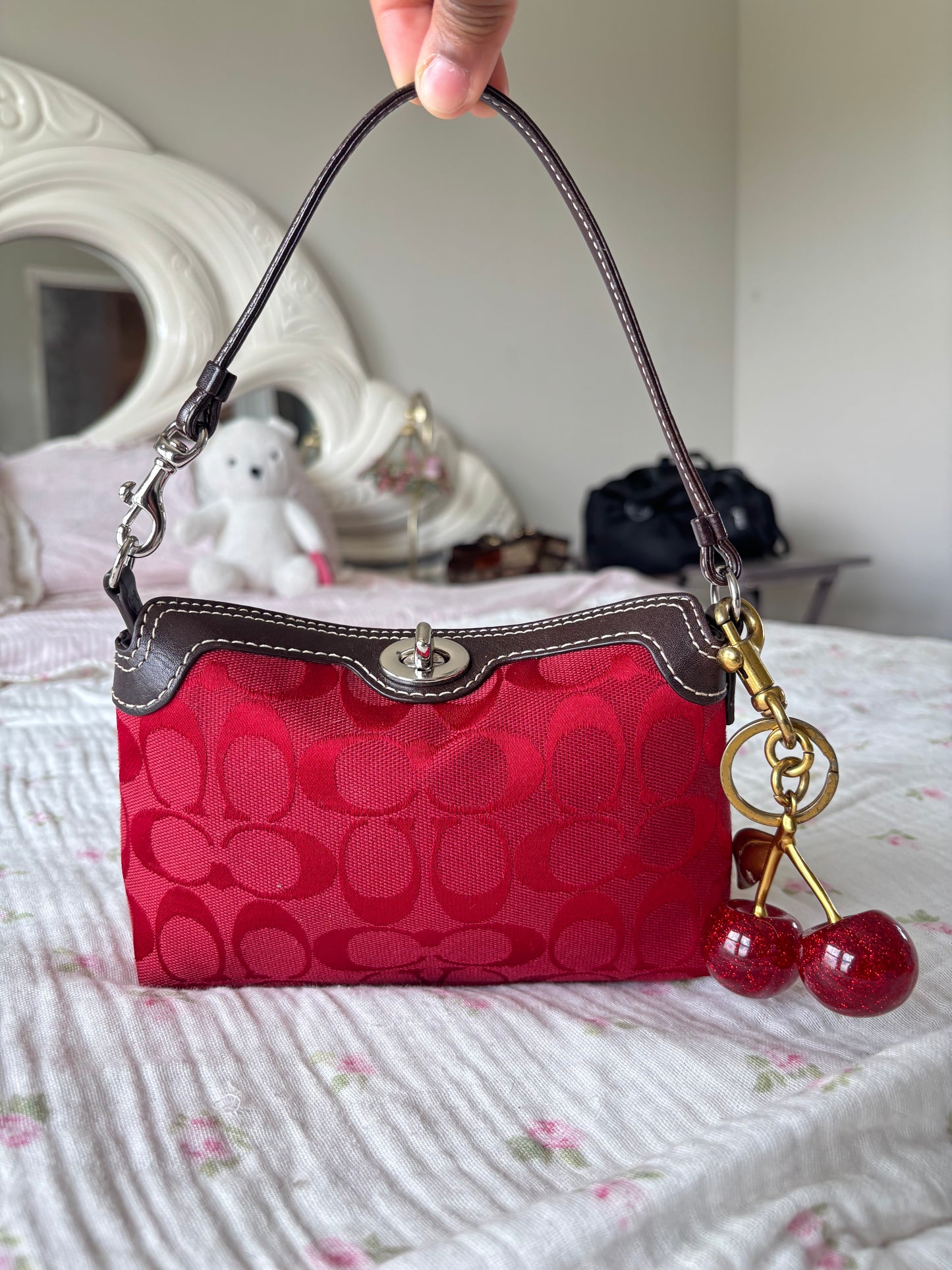 Vintage coach mini turnlock bag