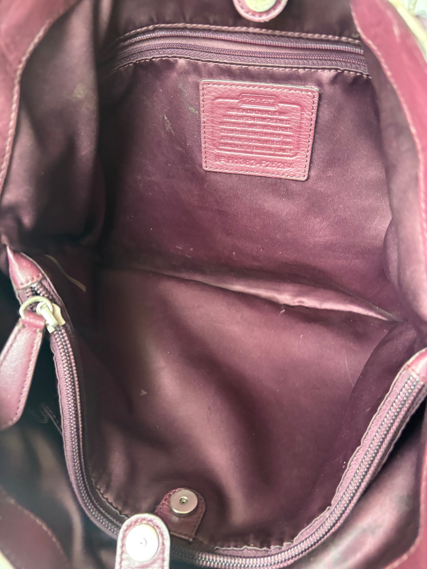 Vintage beige coach tote bag
