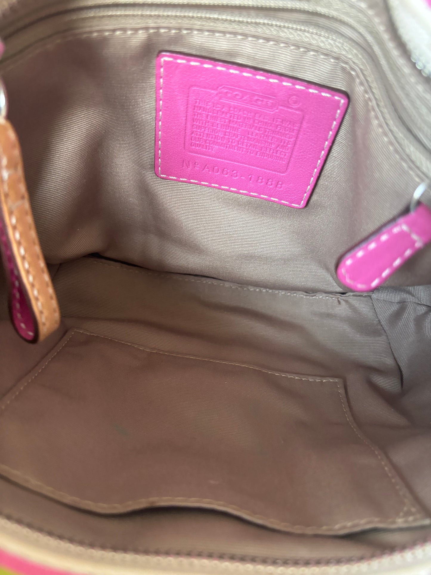 Rare pin striped coach soho bag