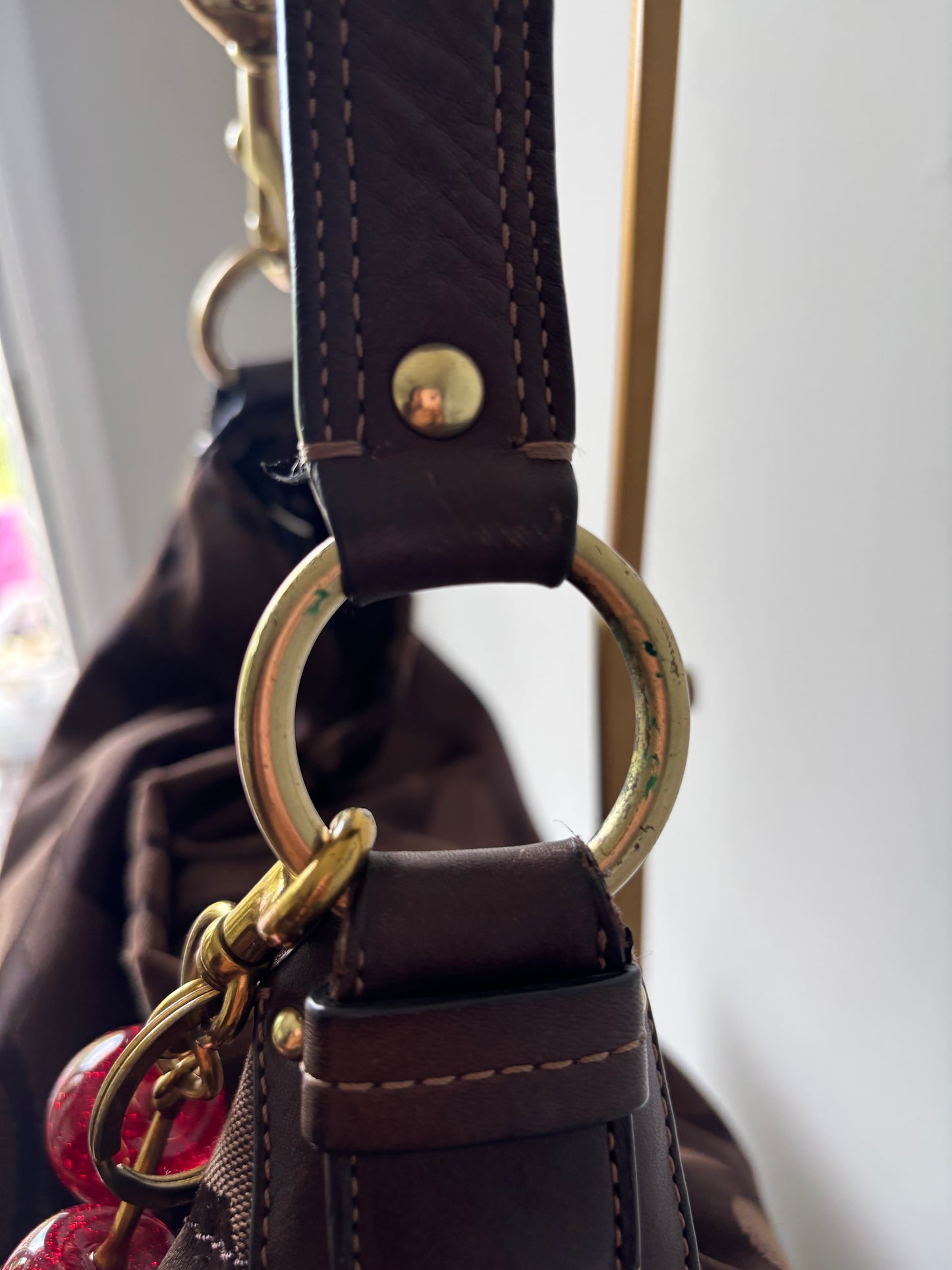 Chocolate brown large coach Carly