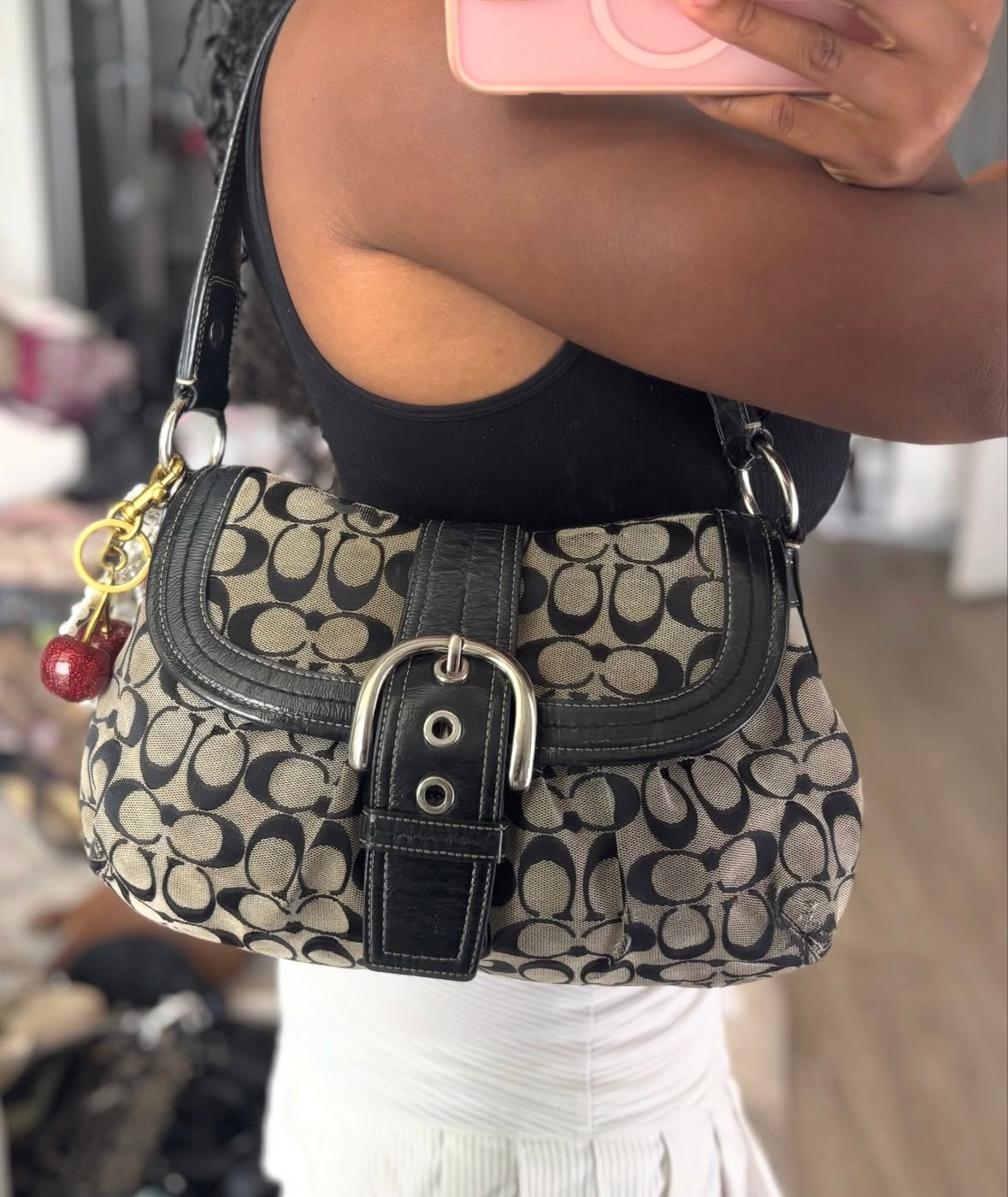 Black and grey vintage coach soho