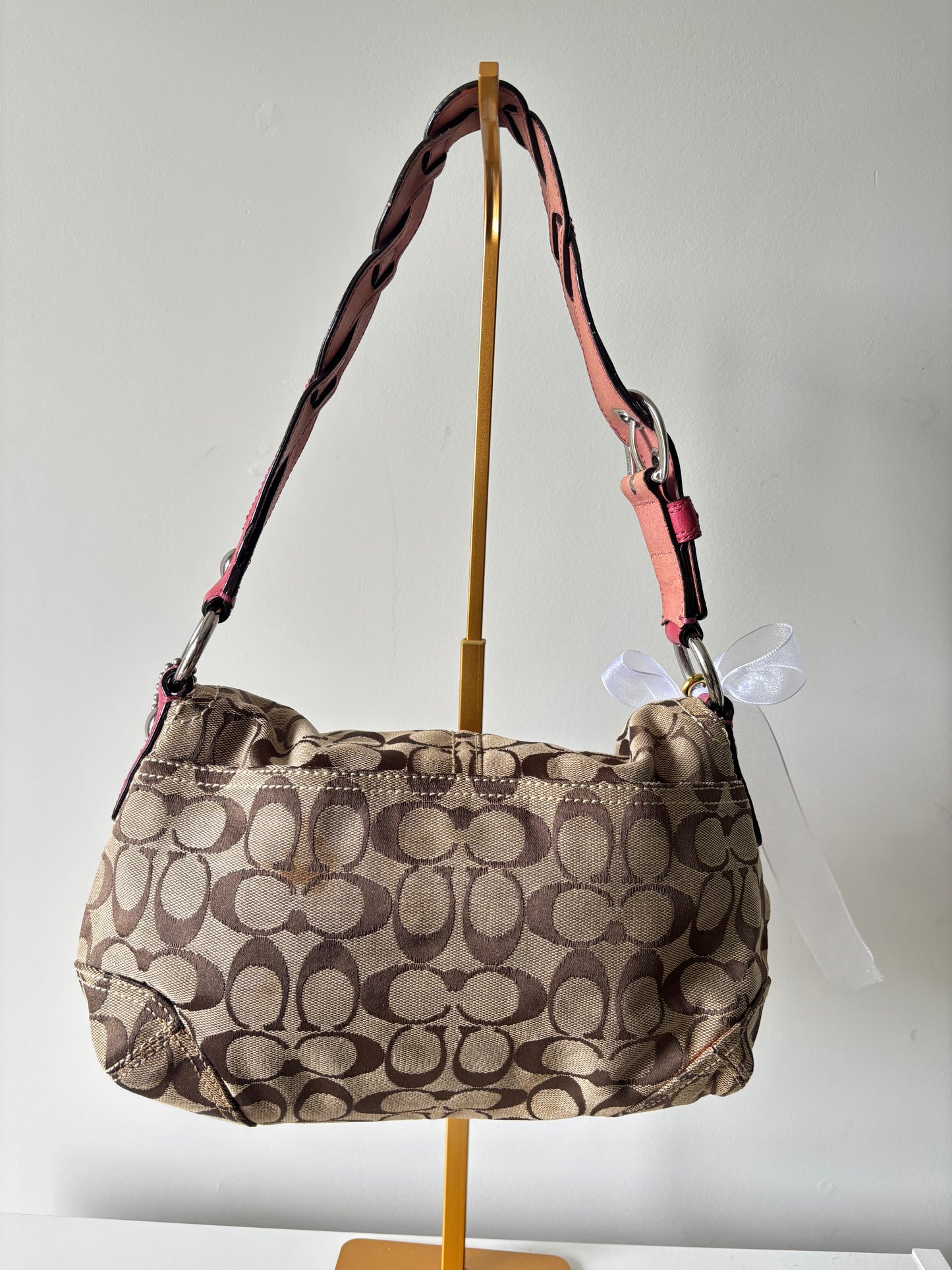 Pink coach soho shoulder bag