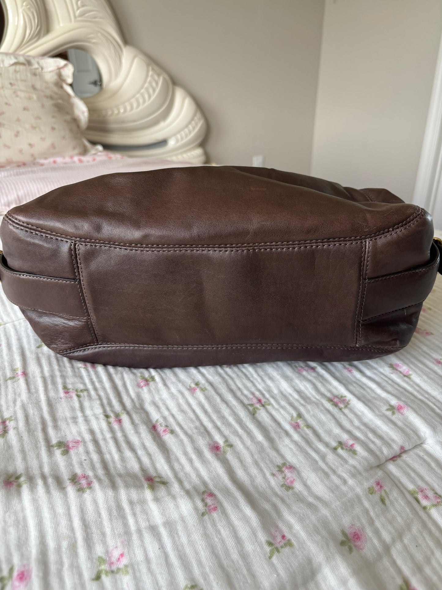 Chocolate brown rare coach Maggie shoulder bag