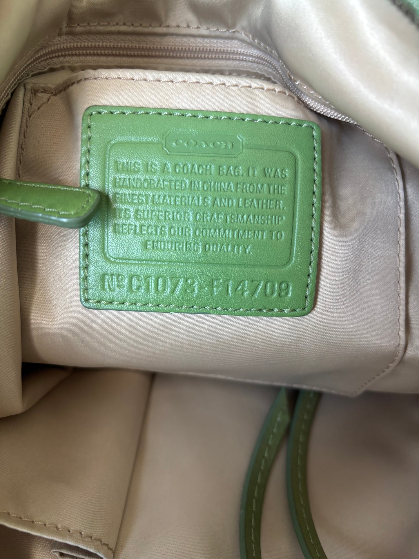 Rare green Zoe coach bag