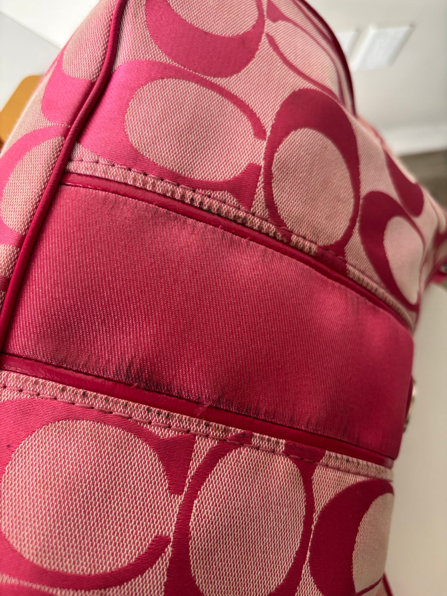 Pink hobo coach shoulder bag