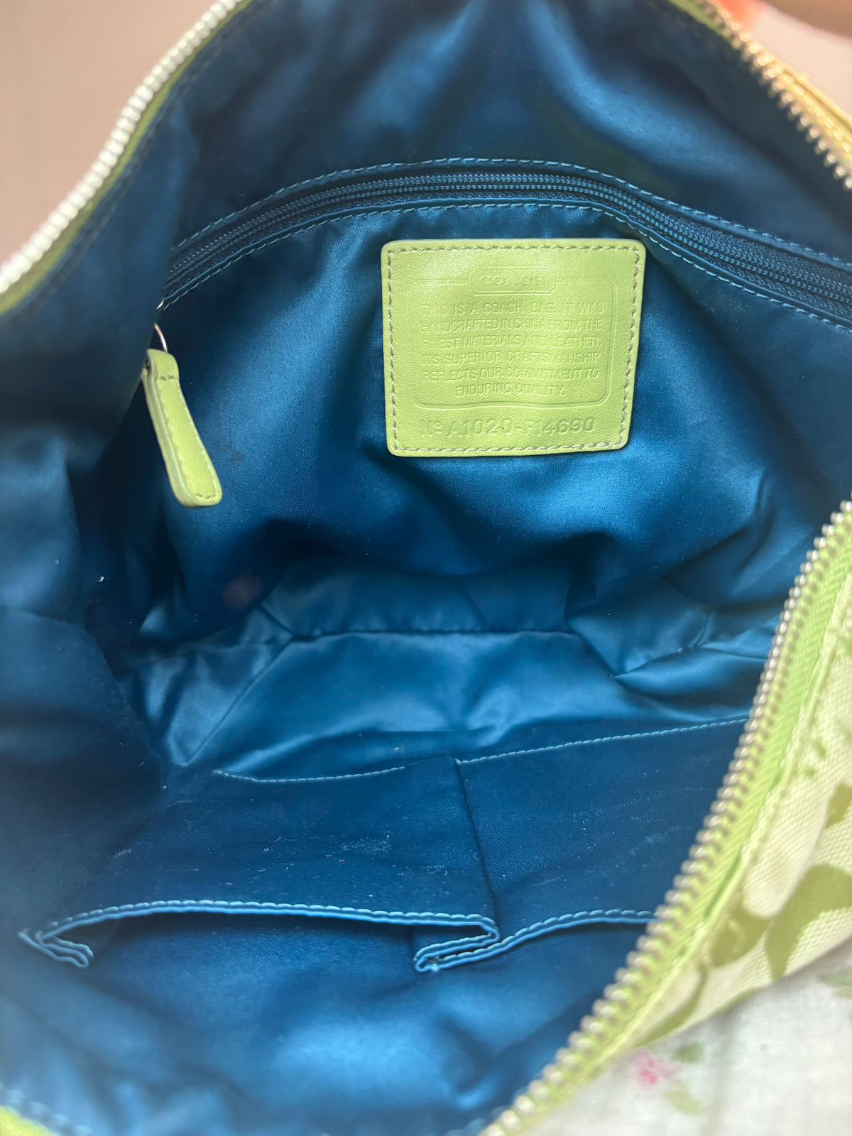Lime green coach hobo
