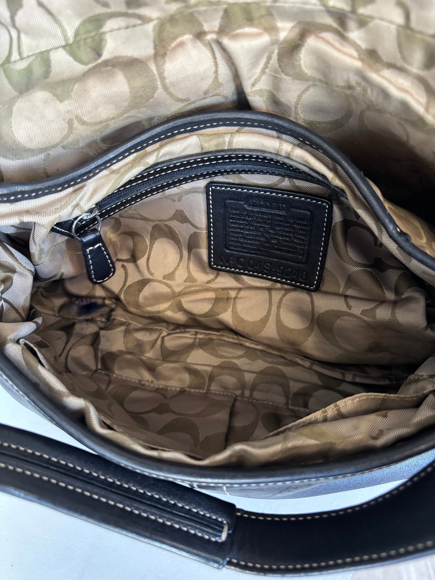 Black leather vintage coach soho