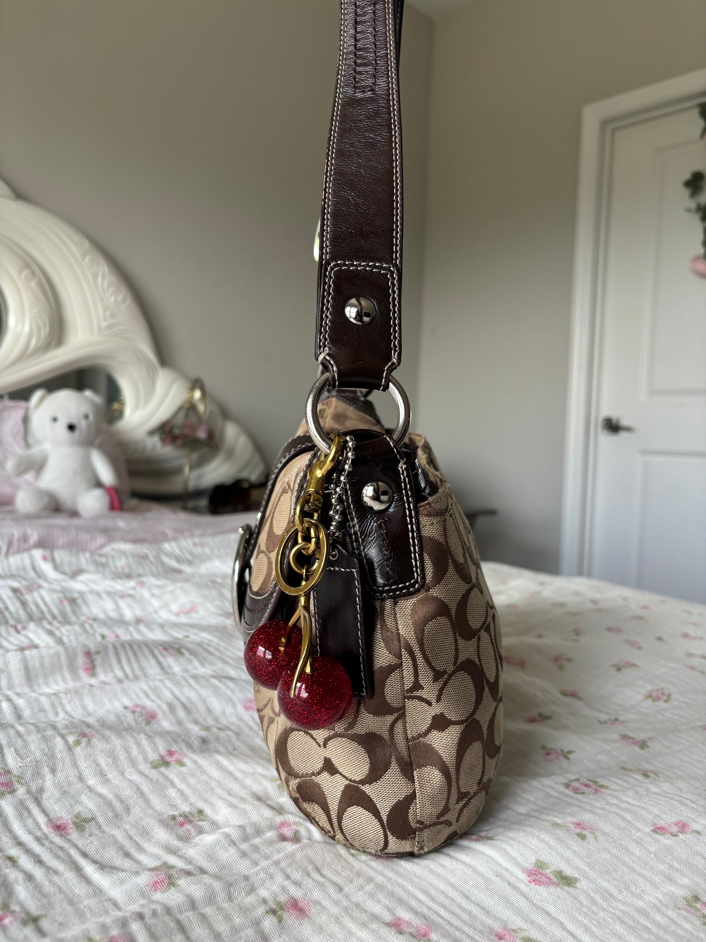 Vintage Coach Signature Buckle Shoulder Bag