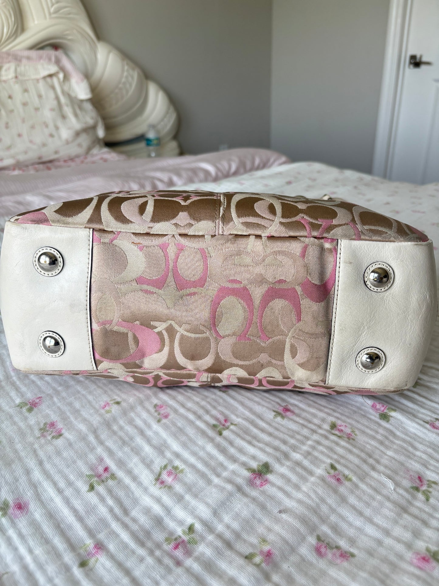 Rare pink optic coach tote bag