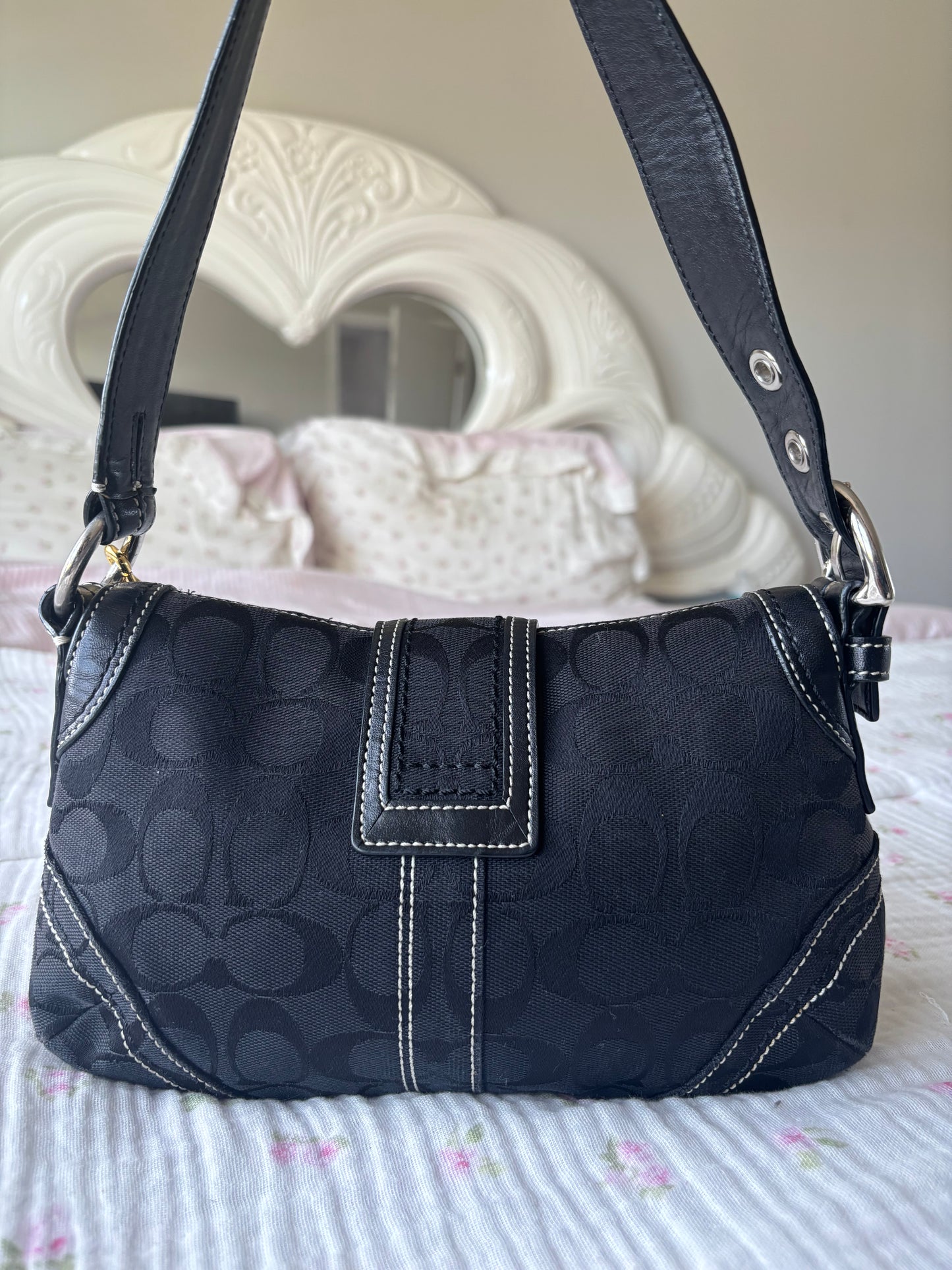 Mini black rare coach soho shoulder bag