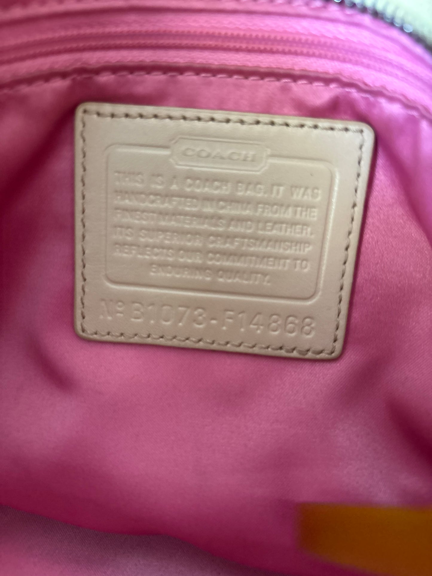 Yellow patchwork coach rare tote bag