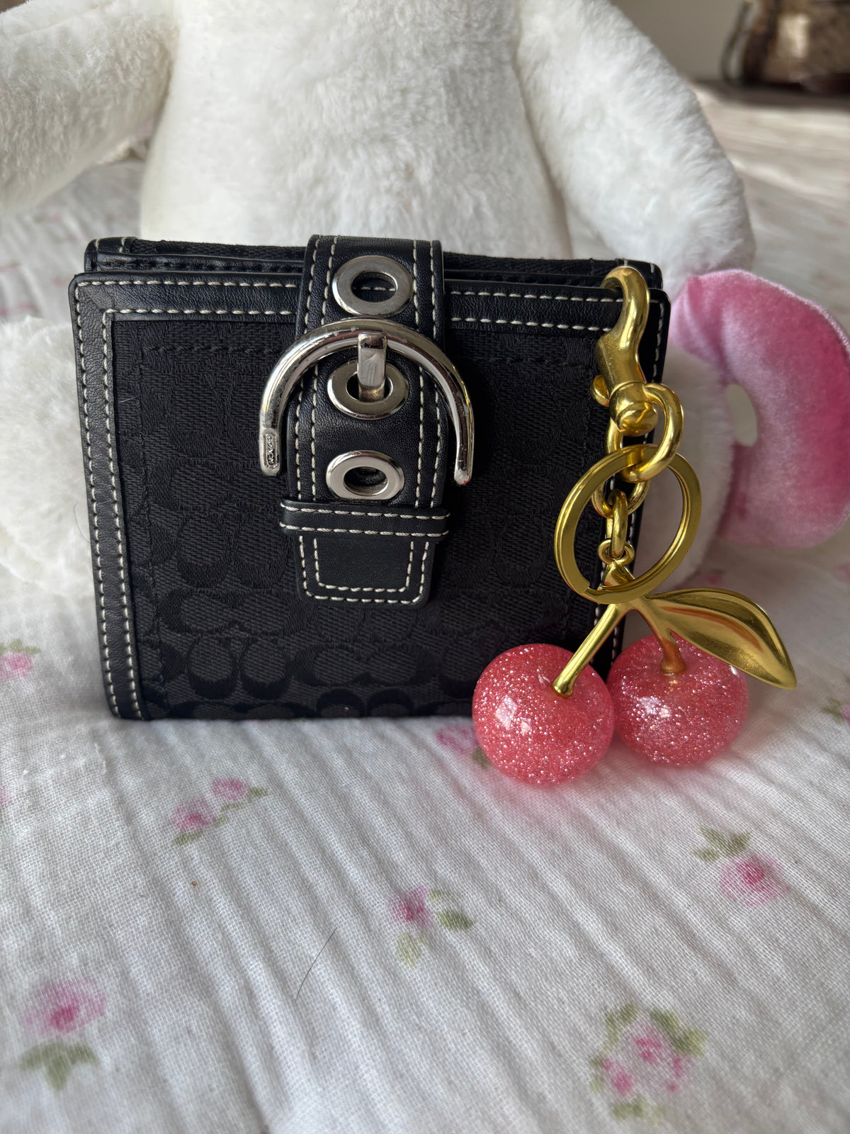 Black mongram soho vintage coach wallet