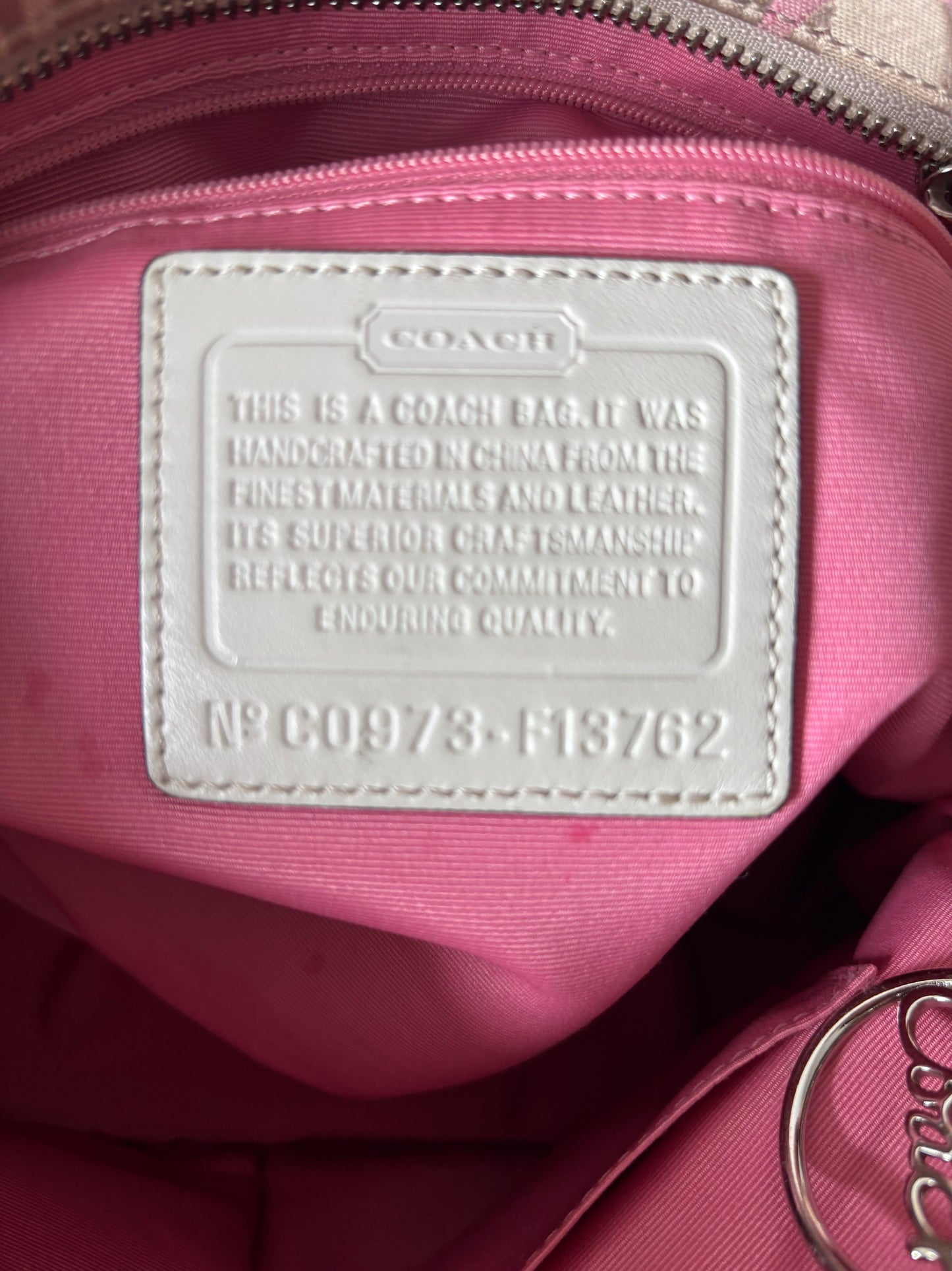 Pink optic coach tote bag