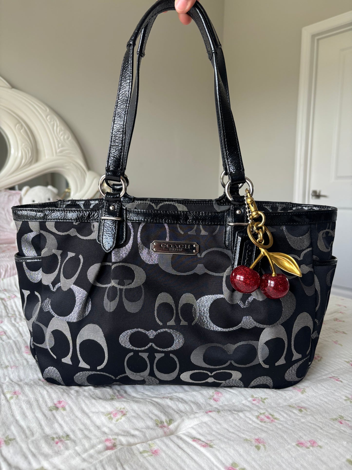 Vintage black coach tote bag