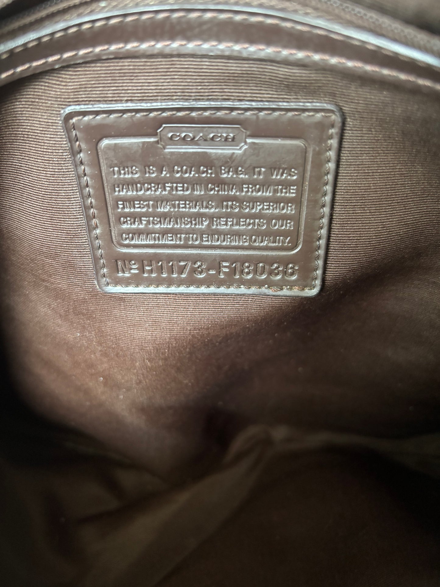 Vintage brown coach tote bag
