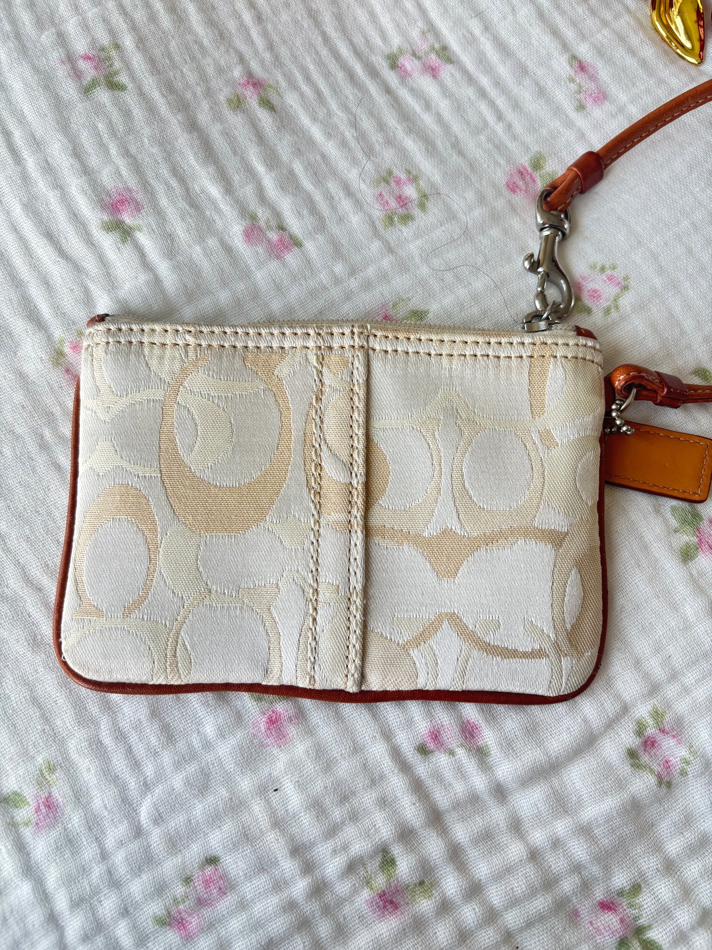 RARE Cream dragon fly coach baggutte bag