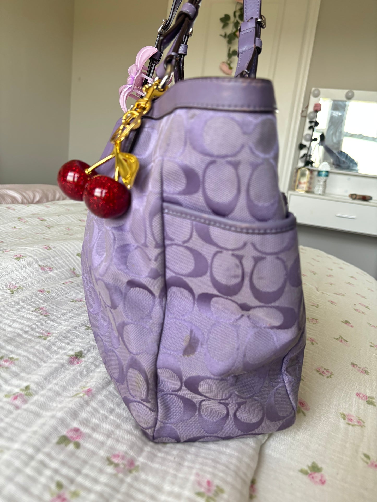 Lilac coach tote bag