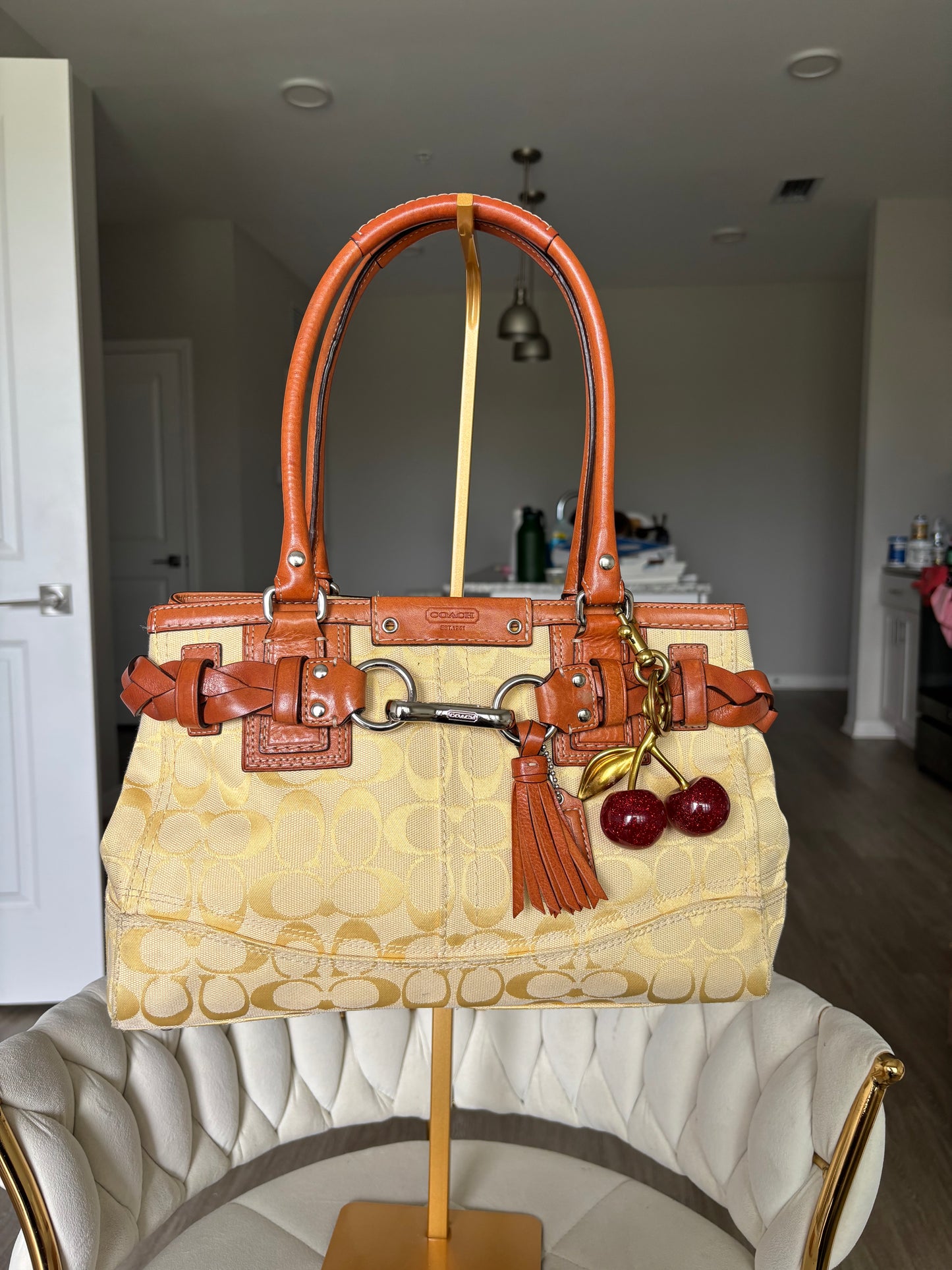 Yellow coach Hampton tote bag
