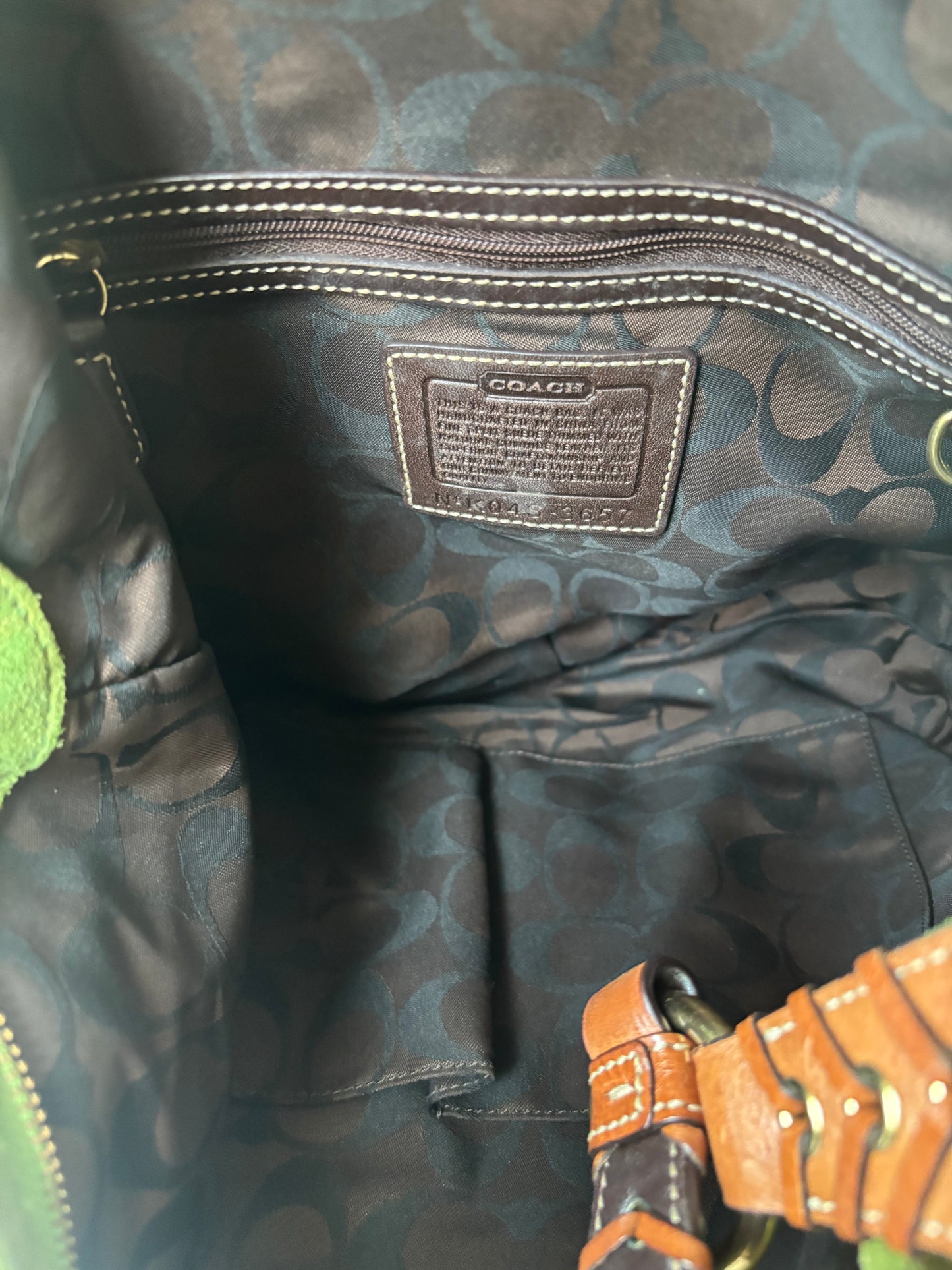 Rare green suede hobo shoulder bag