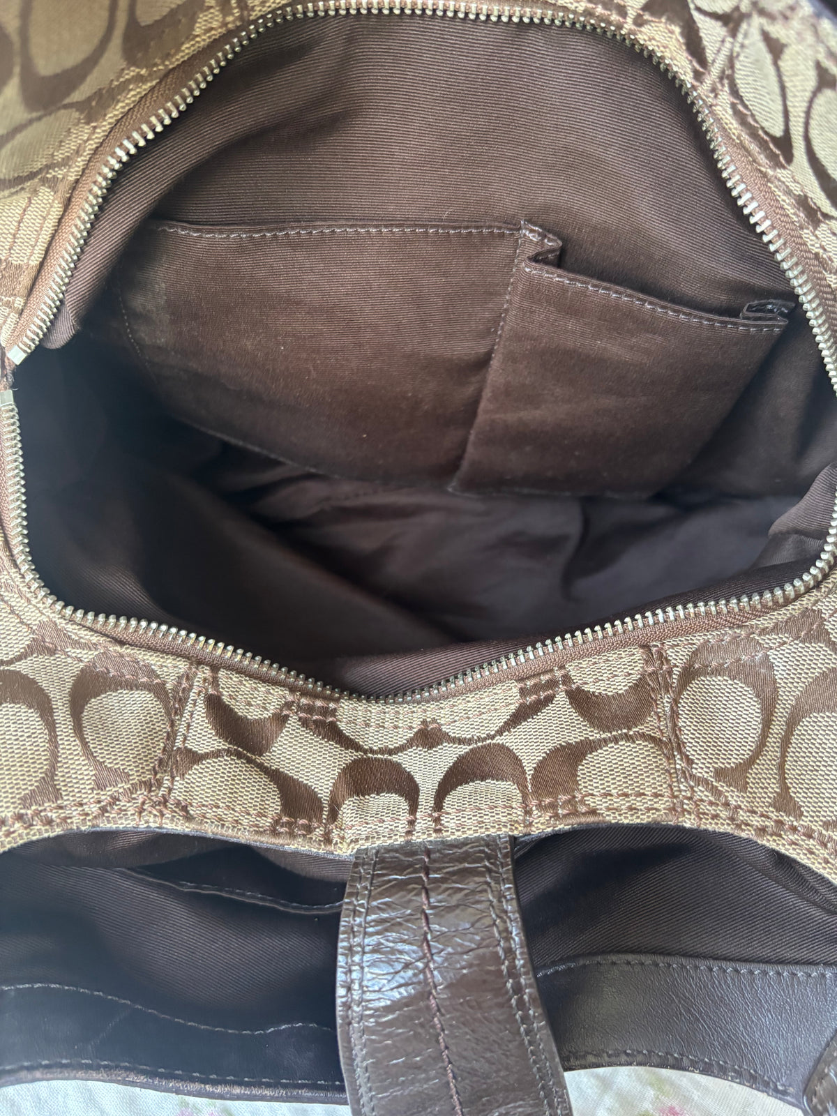 Brown mongram coach soho Lyn bag
