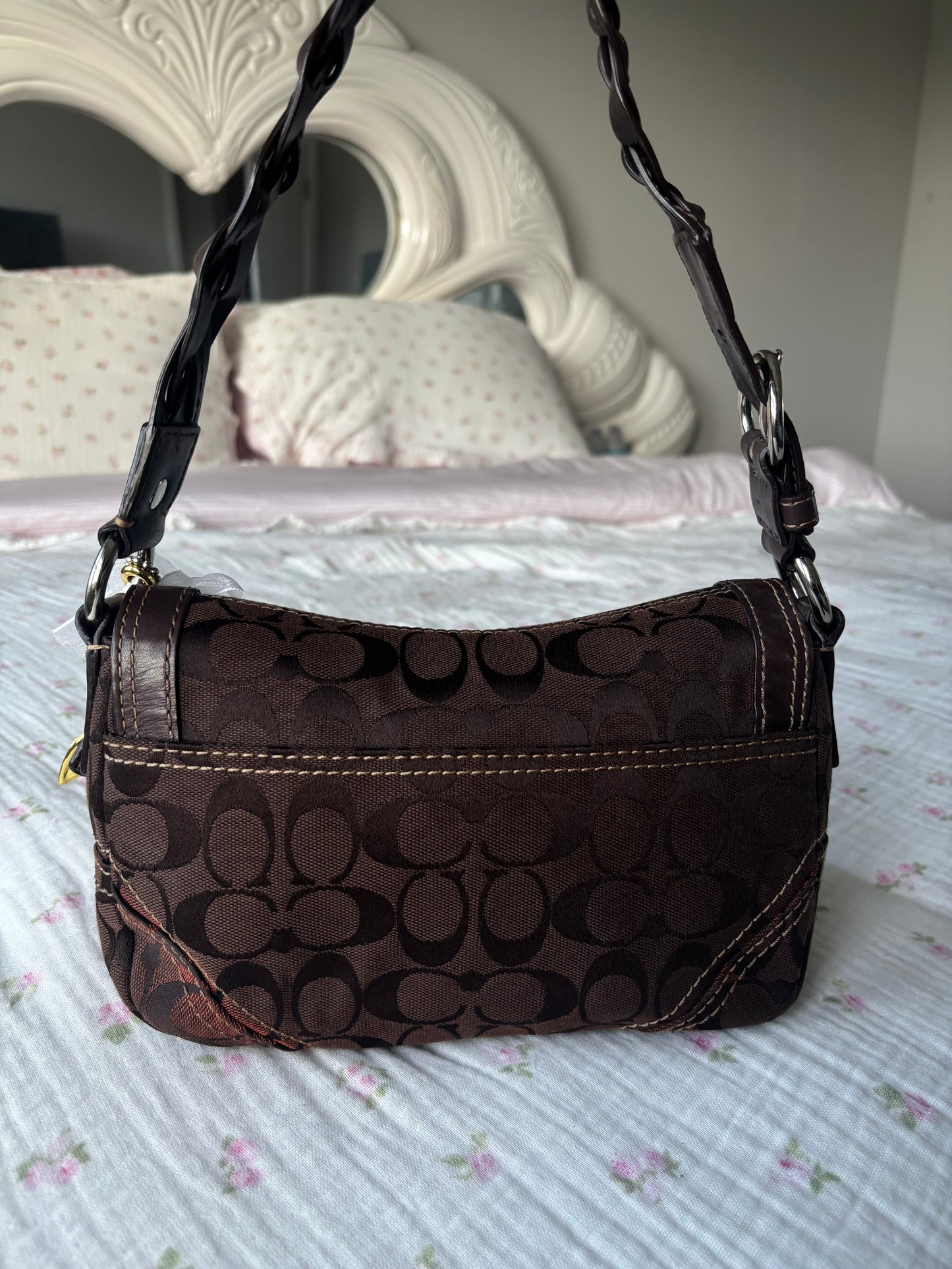 Chocolate brown rare coach turnlock