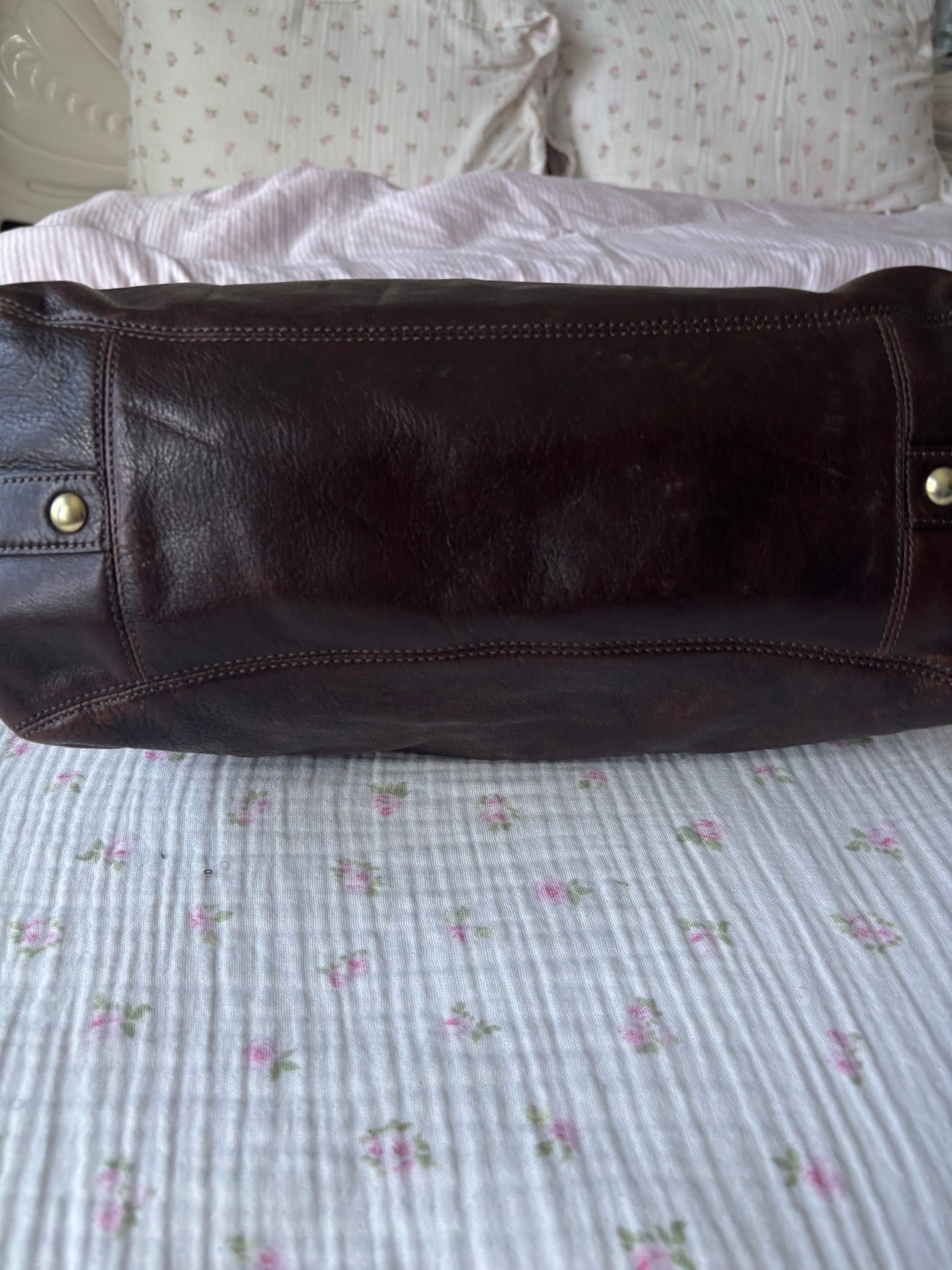 Rare Brown leather coach Maggie