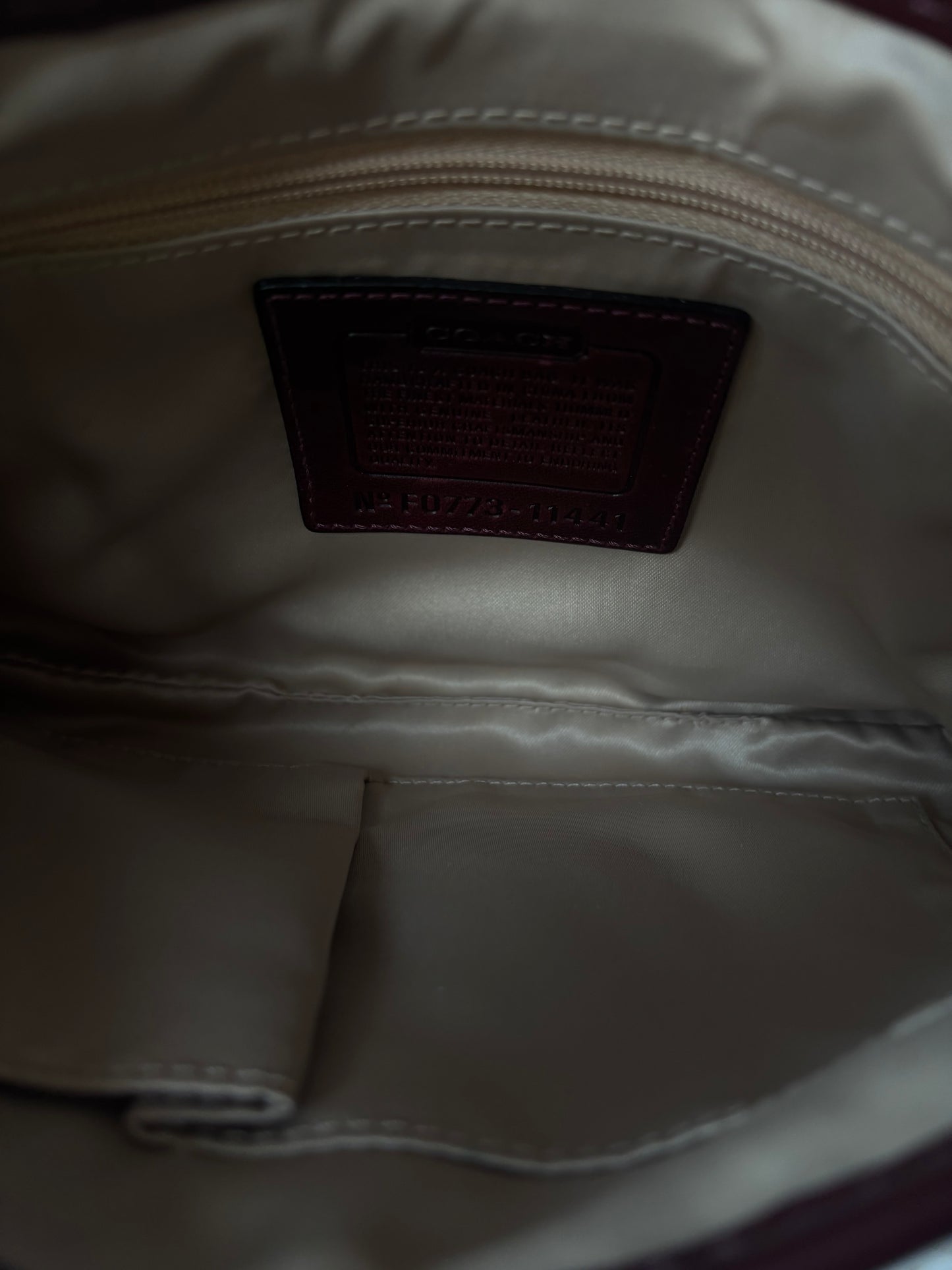 Burgandy peakook coach soho shoulder bag