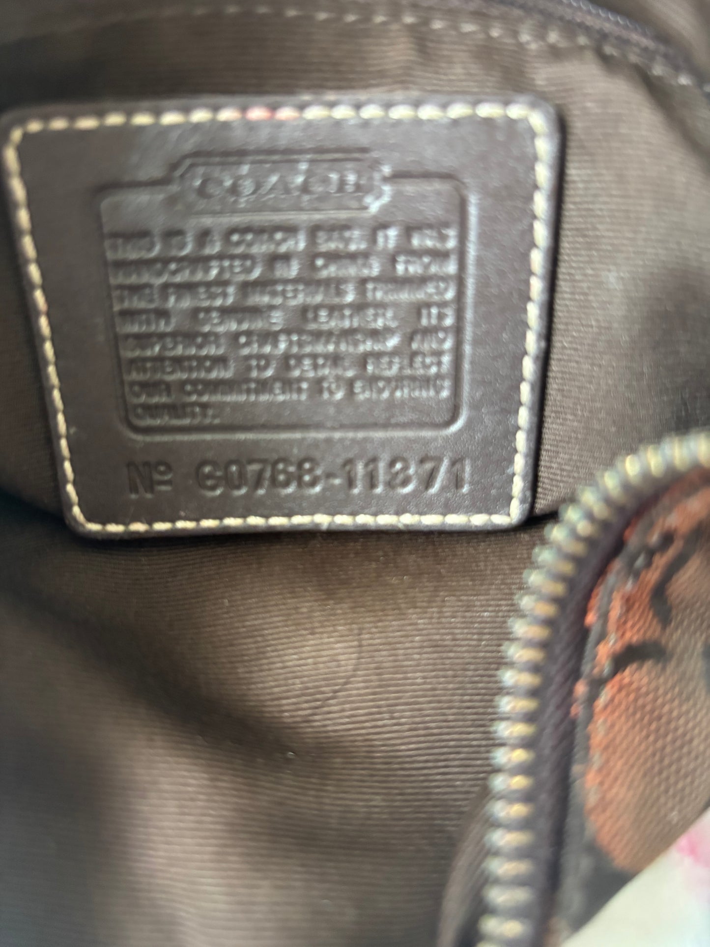 Brown mongram vintage coach small hobo