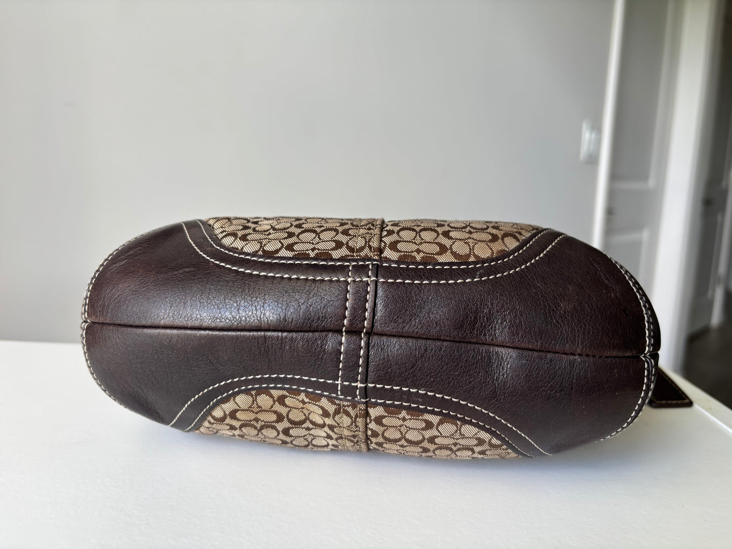 Small brown coach mini hobo