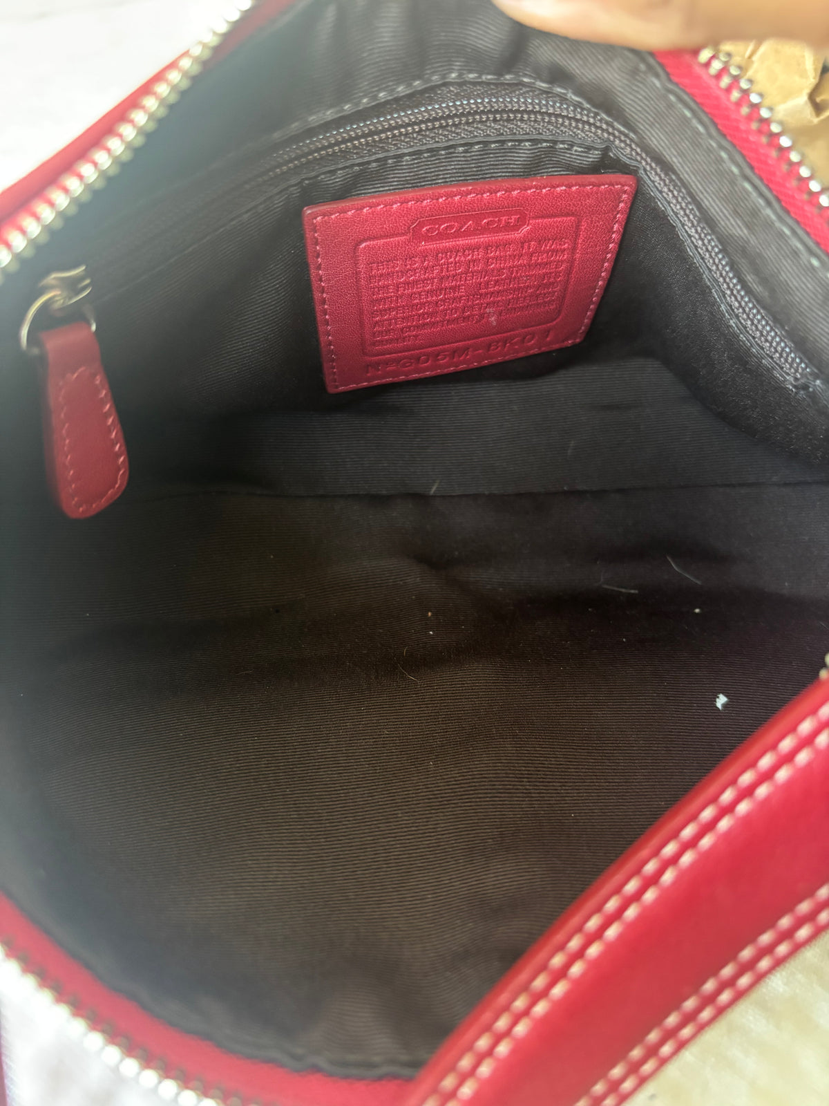 Rare red mongram rare baggutte coach bag