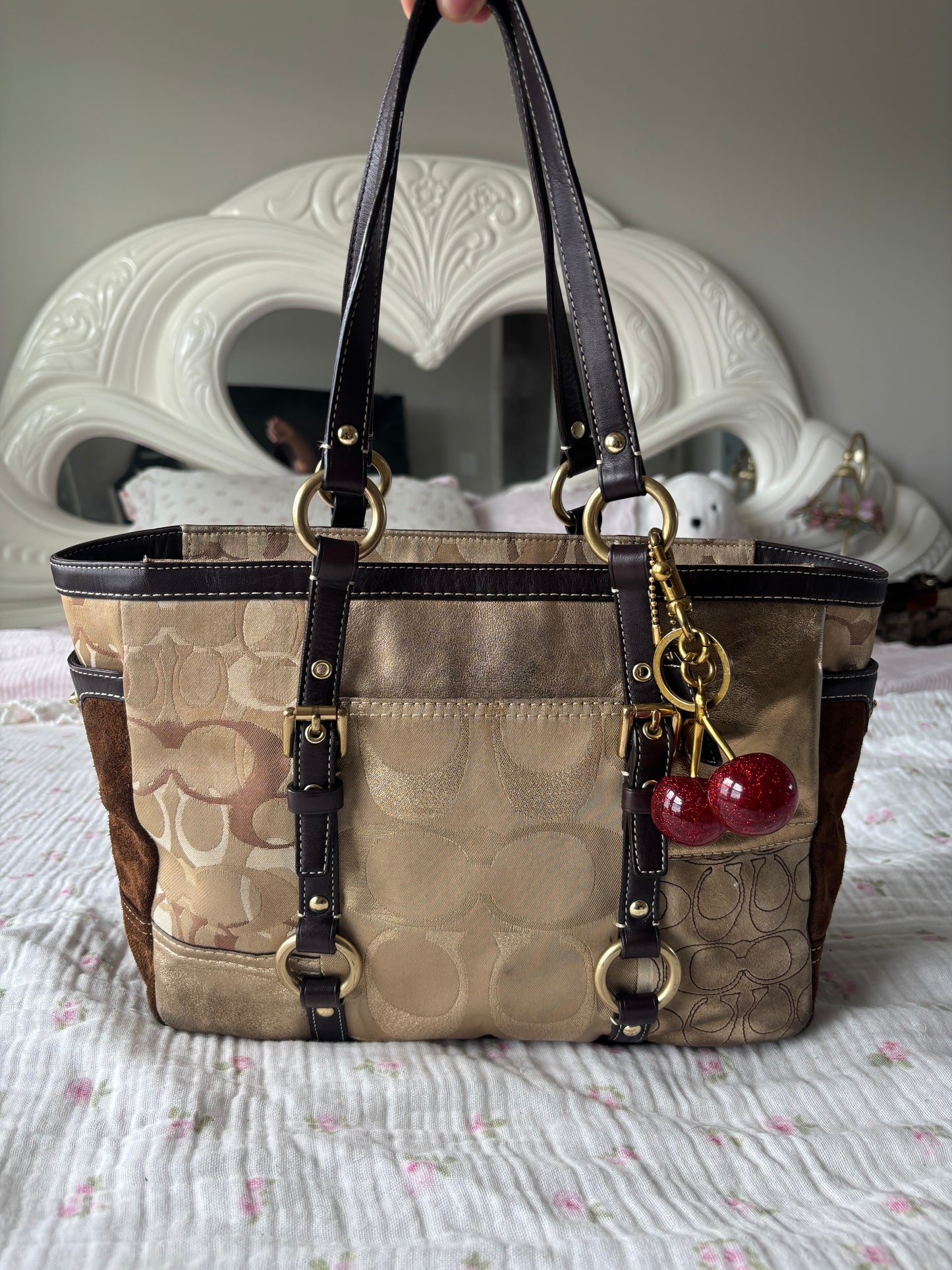 Vintage coach brown tote bag