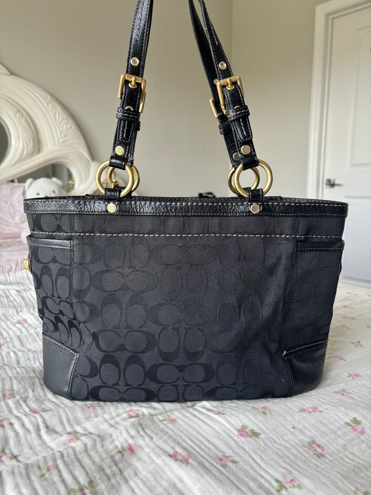 Black coach tote bag