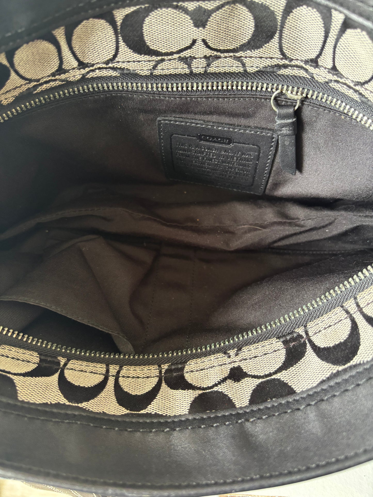 black & grey coach Hampton bag
