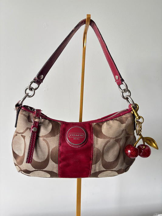Red coach shoulder bag