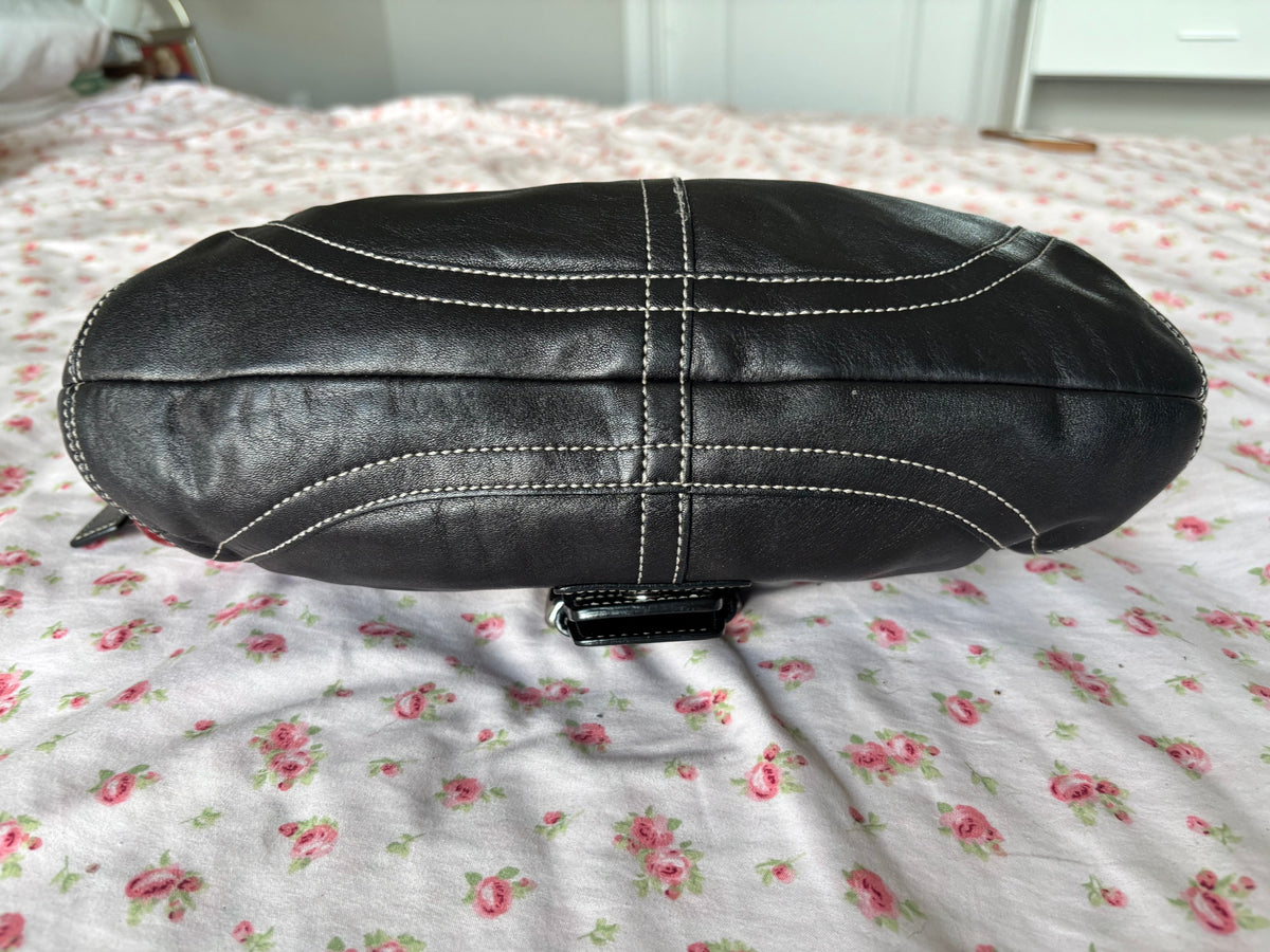 Black leather coach medium soho