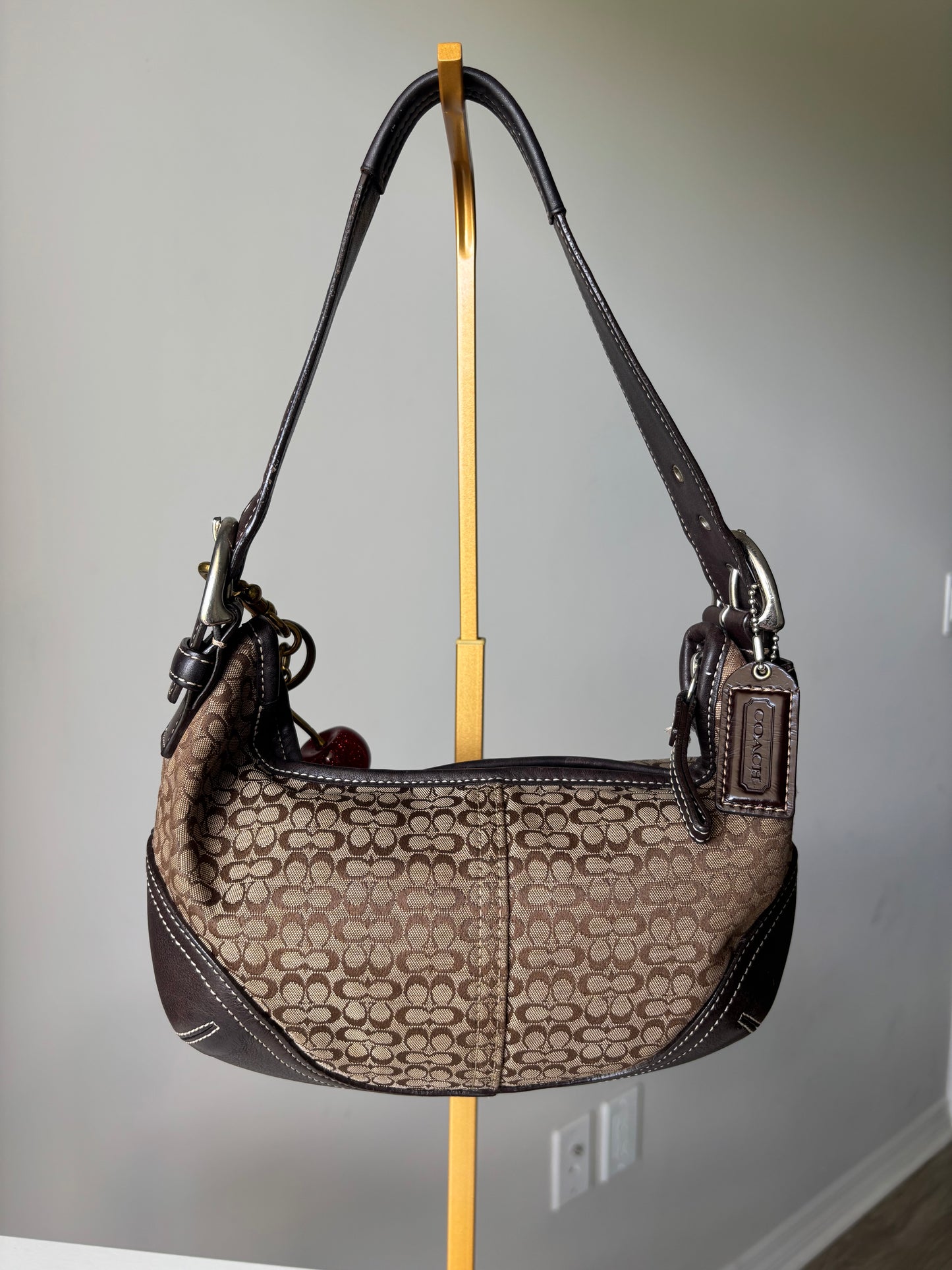 Small brown coach mini hobo