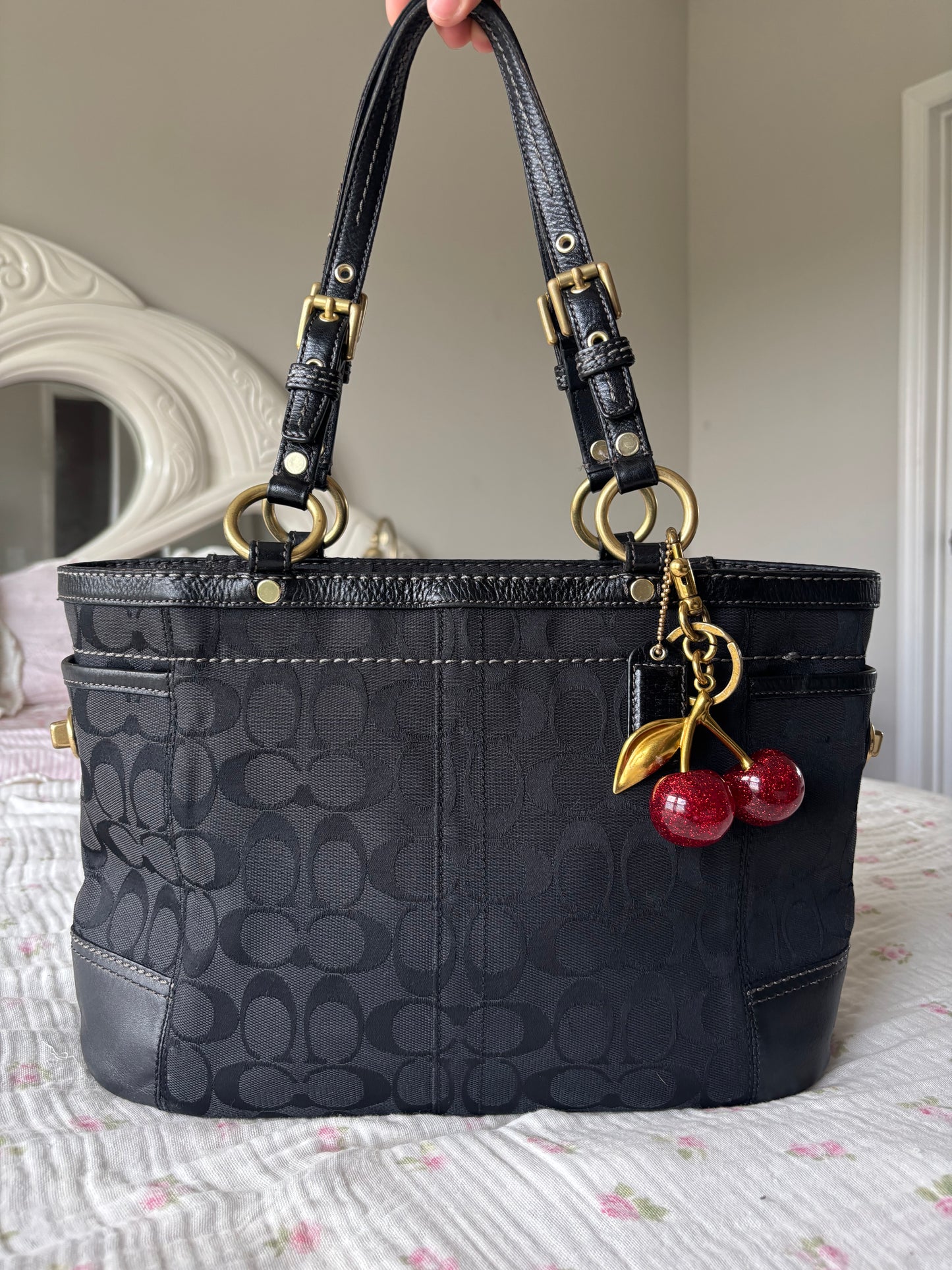 Black coach tote bag
