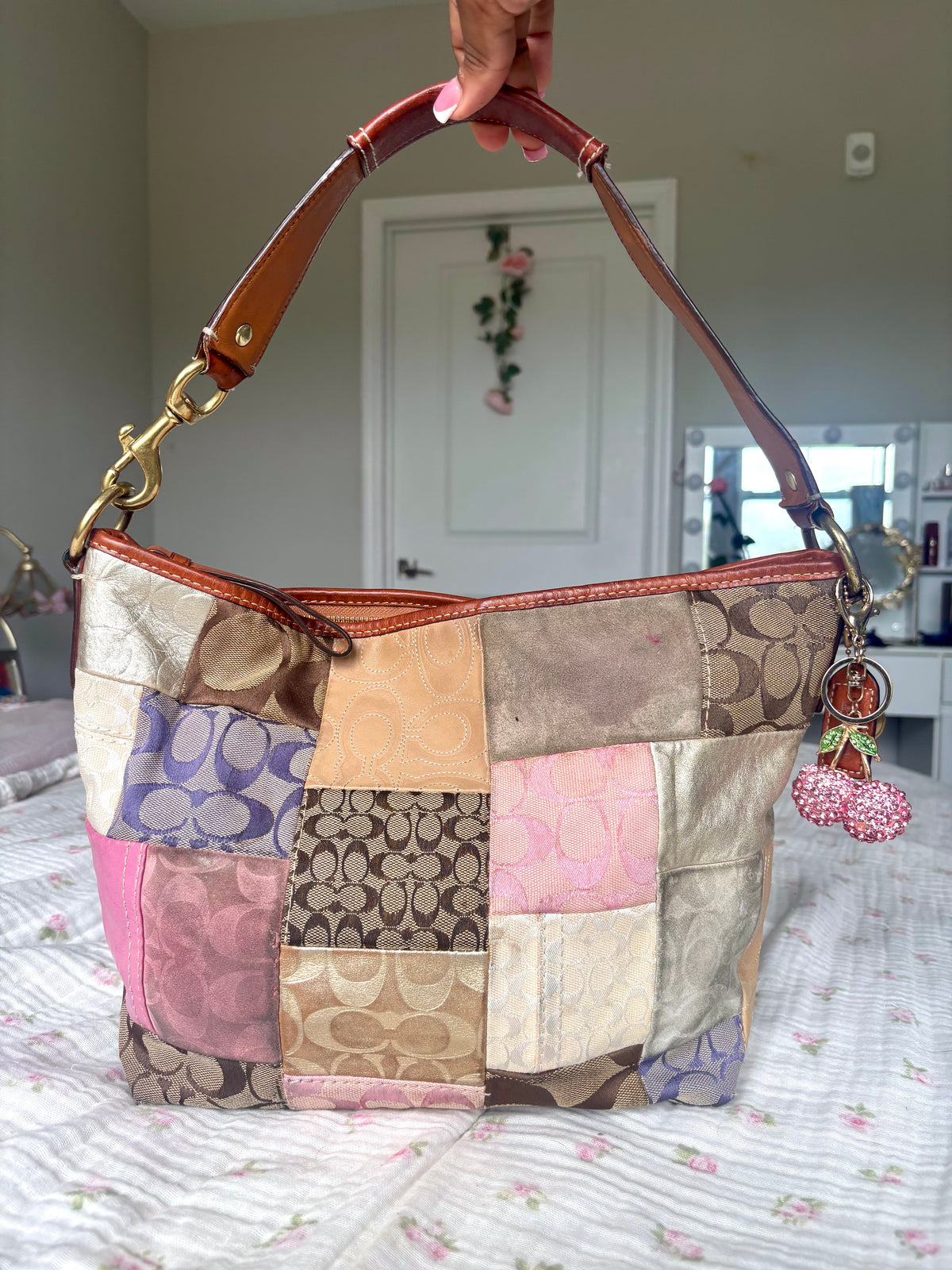 Rare patchwork coach tote
