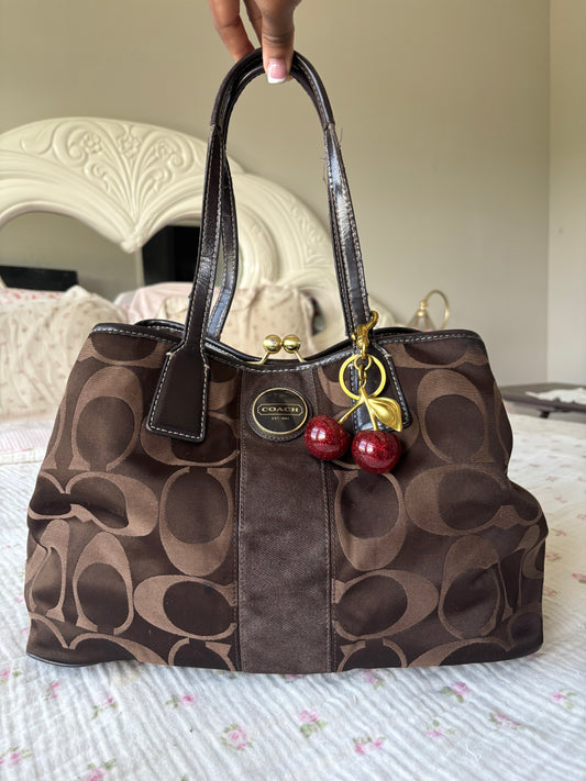 Brown vintage coach tote bagfits